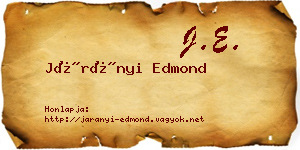 Járányi Edmond névjegykártya